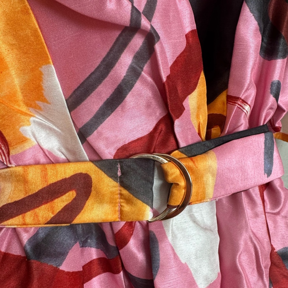 Aureta Studio Artist’s Canvas Mini Dress - Vibrant Pink and Yellow Floral Dress - Picture 8 of 9